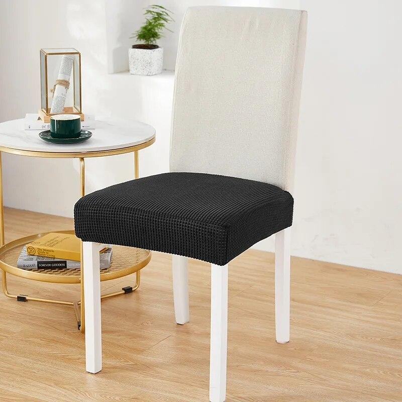 Housse de chaise en Jacquard sans dossier, housse de chaise pour salle à manger, maison, mariage, bureau, extensible, Anti-salissure, sans dossier, 1 pièce