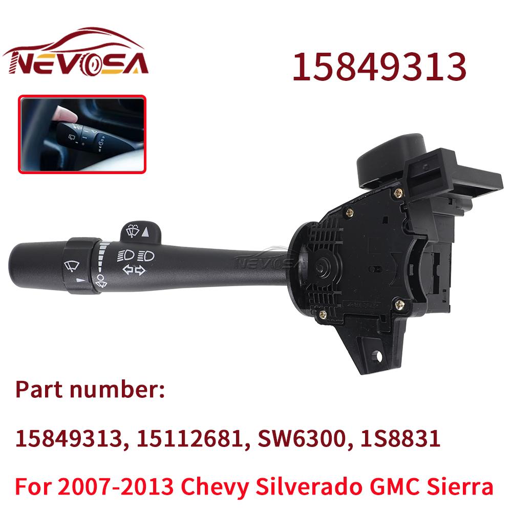 

15849313 For 2007-2013 Chevrolet Silverado 1500 2500 GMC Sierra Headlight Turn Signal Combination Column Wiper Switch 15112681 15849313