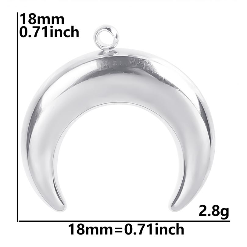 Fashion Moon Charm Pendant Metal 304 Stainless Steel Charms For Jewelry Making Supplies Wicca Components DIY Earrings Bracelets
