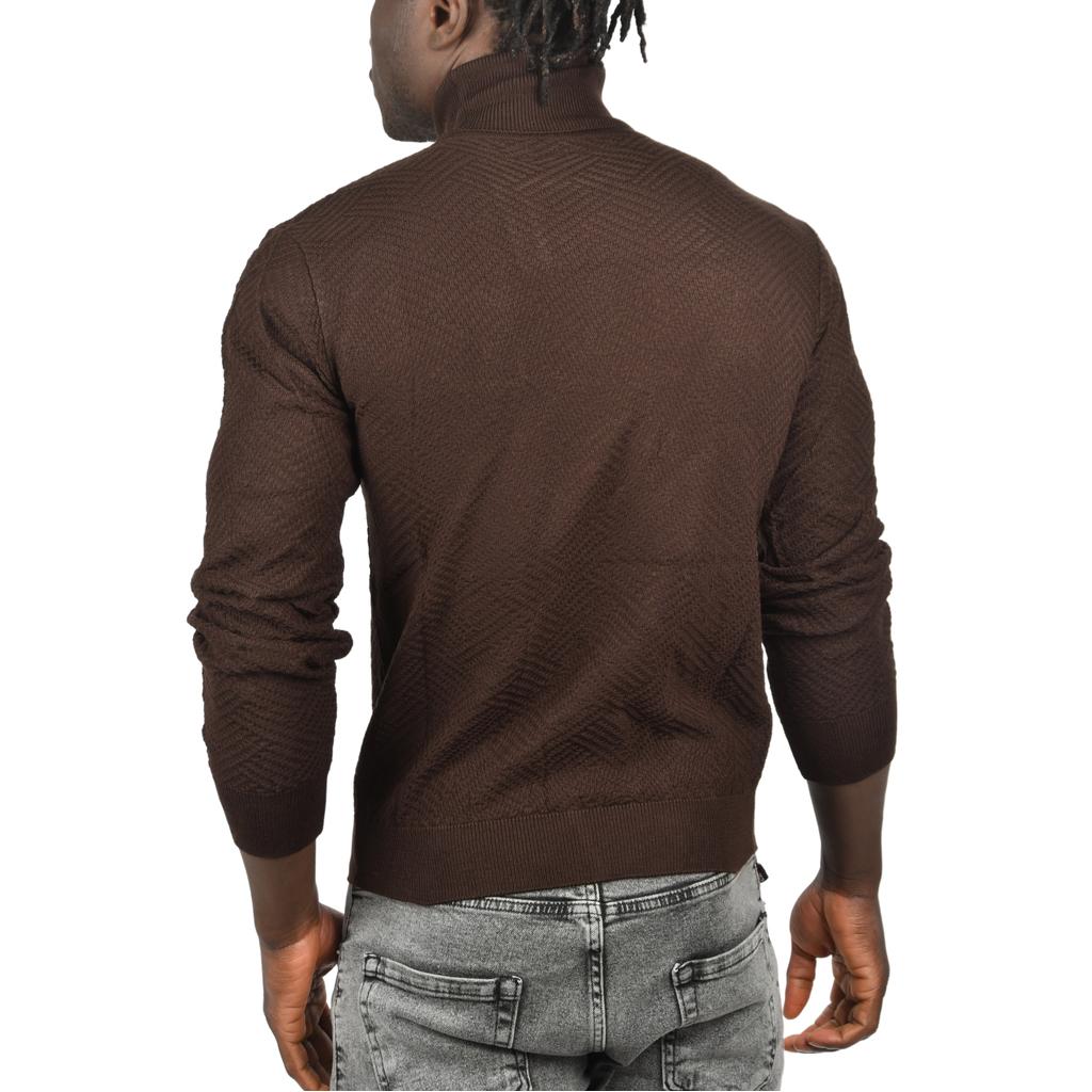 DeepSEA  Desenli Dar Kesim Tam Balıkçı Yaka Triko Boğazlı Kazak 2505510