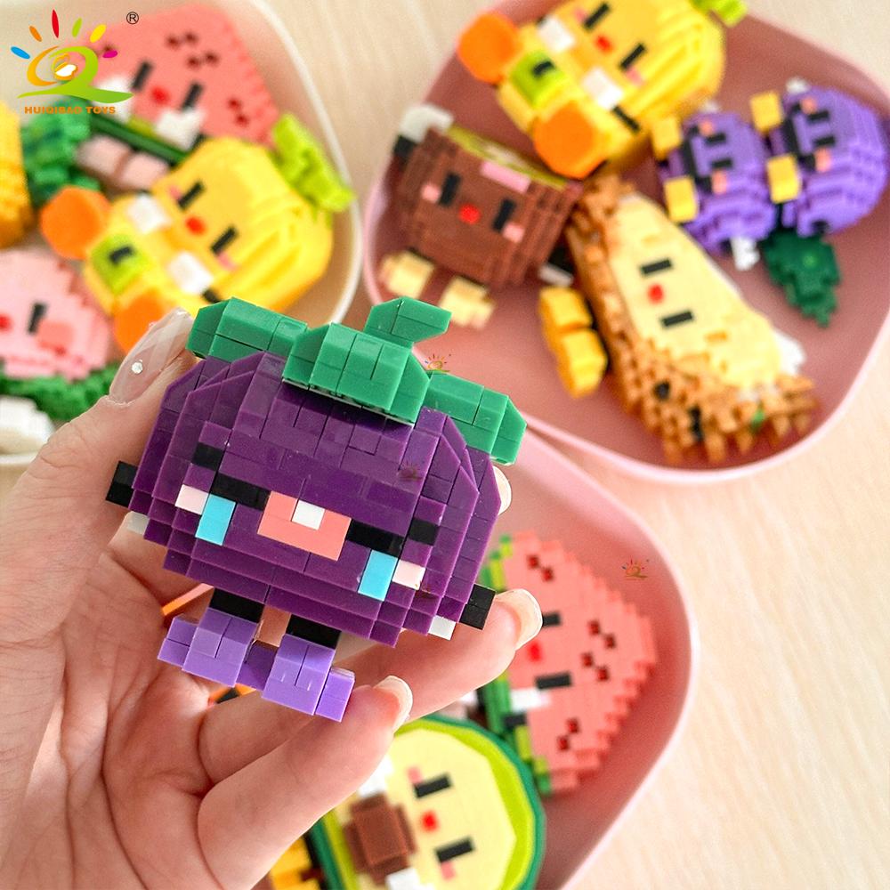 Mini Cute Delicious Fruit Micro Building Blocks 3D Diamond Model Food Bricks DIY City Construction Toys for Children