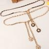 Women's Waist Chain High-end Metal Wearing Leather Women's Personality Trendy Flower Pendant Simple Punk Waist Chain