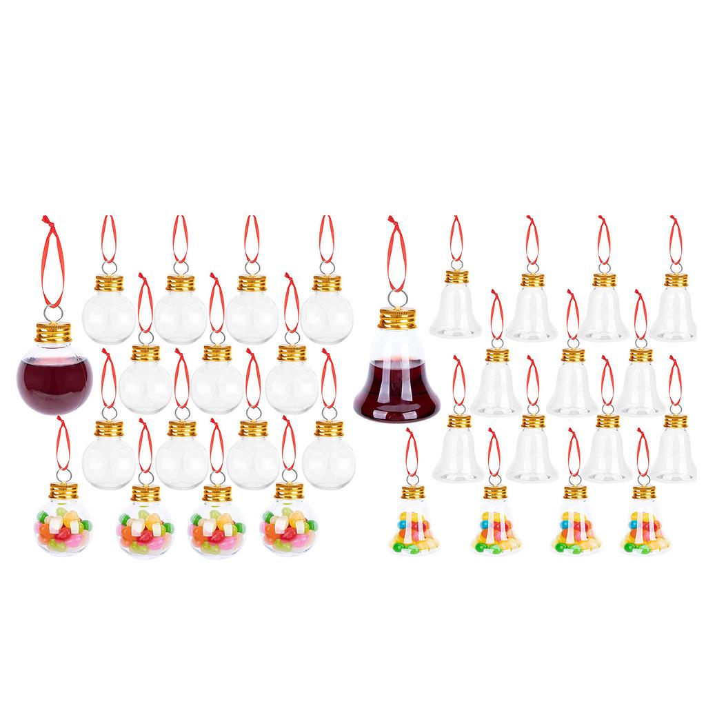 Christmas clear Fruit Juice Bottle Pendant for Filling Wine Beverage Candy DIY Crafts Ball Shape Wine Bottle Hanging