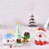 Resin Christmas Miniature Figurine Cartoon Snowman Car Decoration  Landscape Garden Pot