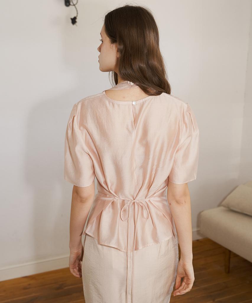 Peullobeu Draping Sheer Set Up Blouse (Pk)