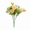 Green Aloes 2pcs Wedding Pink Peony Daisy Bouquet Artificial Flowers Simulation Chogori Peonies Silk Fake Flower Hall Decorative
