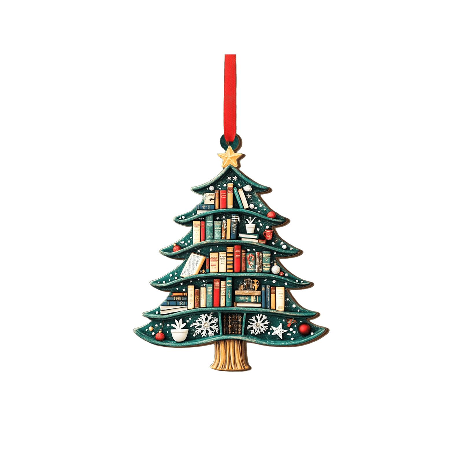 

2D Книжная подвеска, Акриловая рождественская игрушка, Украшение для рождественской елки One Size