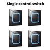 Moderní elektrický vypínač světla Panel z tvrzeného skla Nástěnný vypínač světla 1/2/3/4 sekce Nástěnný skleněný panelový vypínač Odolný