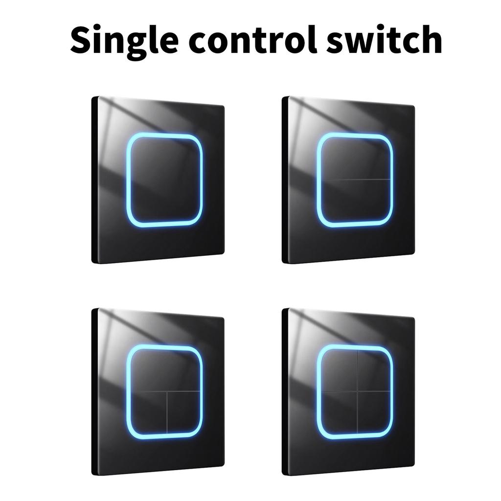 Moderní elektrický vypínač světla Panel z tvrzeného skla Nástěnný vypínač světla 1/2/3/4 sekce Nástěnný skleněný panelový vypínač Odolný
