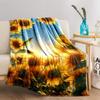 3D-Druck Blumenmotiv Sonnenblumen Weiche Flanelldecke für Bett Schlafzimmer Sofa Picknick, Überwurfdecke zum Zudecken Outdoor-Freizeit Nickerchen
