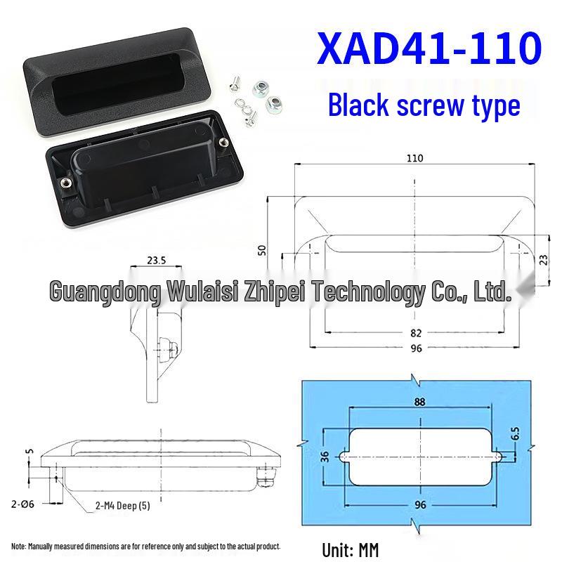 Embedded Plastic Pull Handle: Clip-in Hidden Snap Fastener for Cabinet Doors XAD41/42.