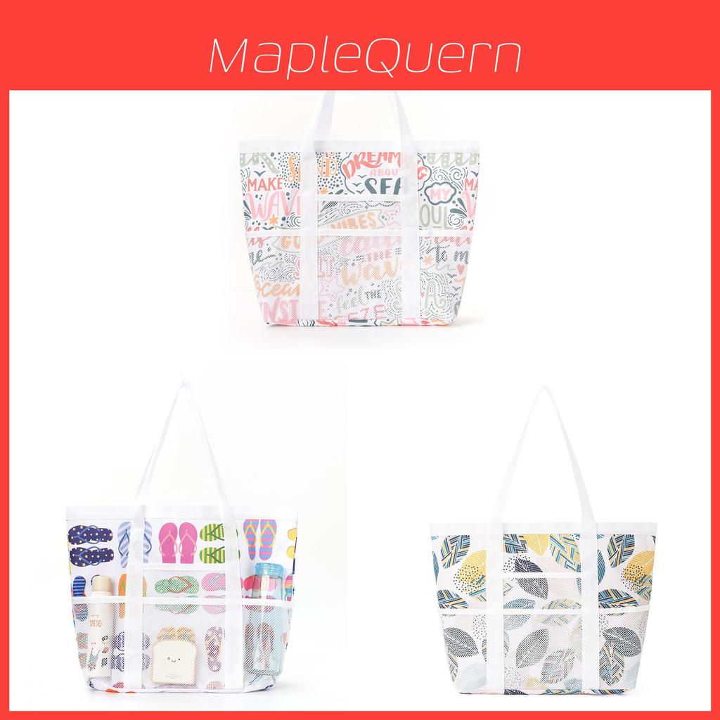 Travel Mesh Storage Bag With Multiple Pockets For Beach And Bathroom Organization