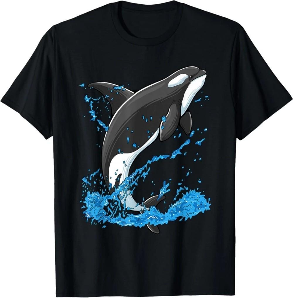 Orca Killer Whale Graphic Unisex T-Shirt-100% Cotton S