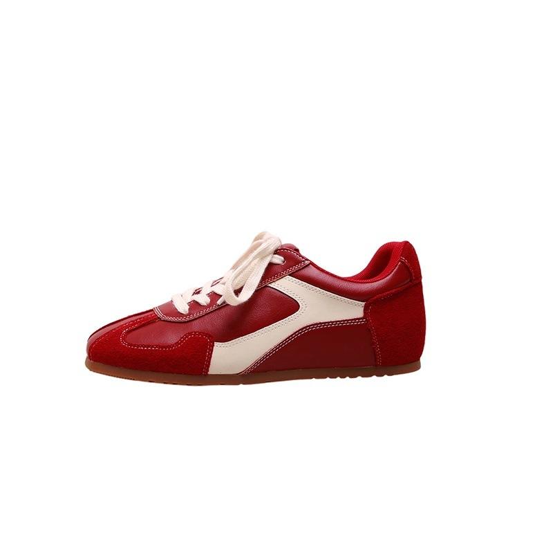 Retro contrasting color splicing flat-bottomed German training shoes women's 2025 new comfortable and lightweight small casual sports Forrest