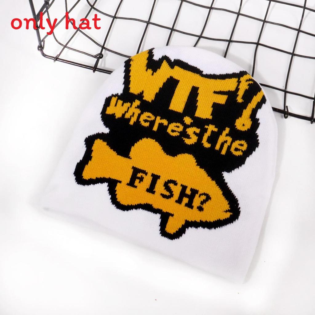 Fashion Color Blocked Letter Pattern Neutral Casual Warm Knitted Hat For Men And Women Winter Warmth Street Fashion