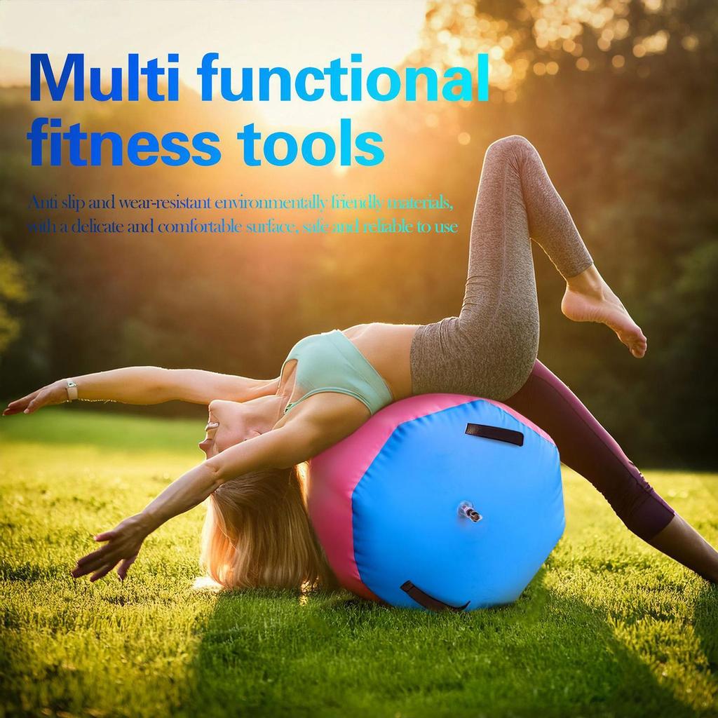 Air Roller Gymnastics Barrel Non-Slip Soft Equipment Gymnastics Skill Tumbling Roller for Fitness Training Home Yoga Gym Indoor