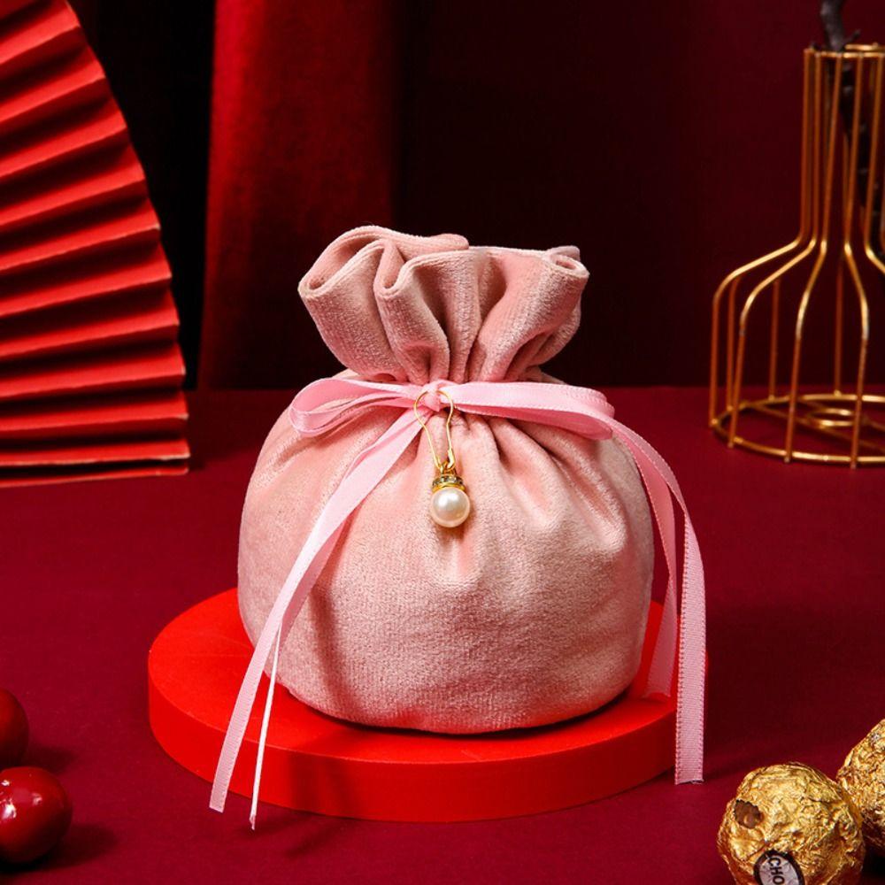 Velvet Drawstring Candy Bag Traditional Wedding Gift Bag Flannel Gift Bag Candy Pouches