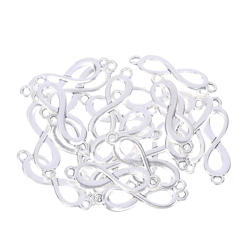 20Pcs Charms Link Infinity Symbol Connection Silver Color Pendants Diy Making