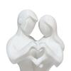 Sculptural Artistic Texture 3D Printed Couple Heart Statue, Abstract Minimalist Lovers Embrace Figurine, Romantic Desktop Easy Care Love Ornament