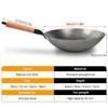 Fypo Handmade Chinese Cast Iron Wok Smokless Cookware Uncoated Iron Pot Frying Pan Non-Stick Kitchen Pot Skillet Wok
