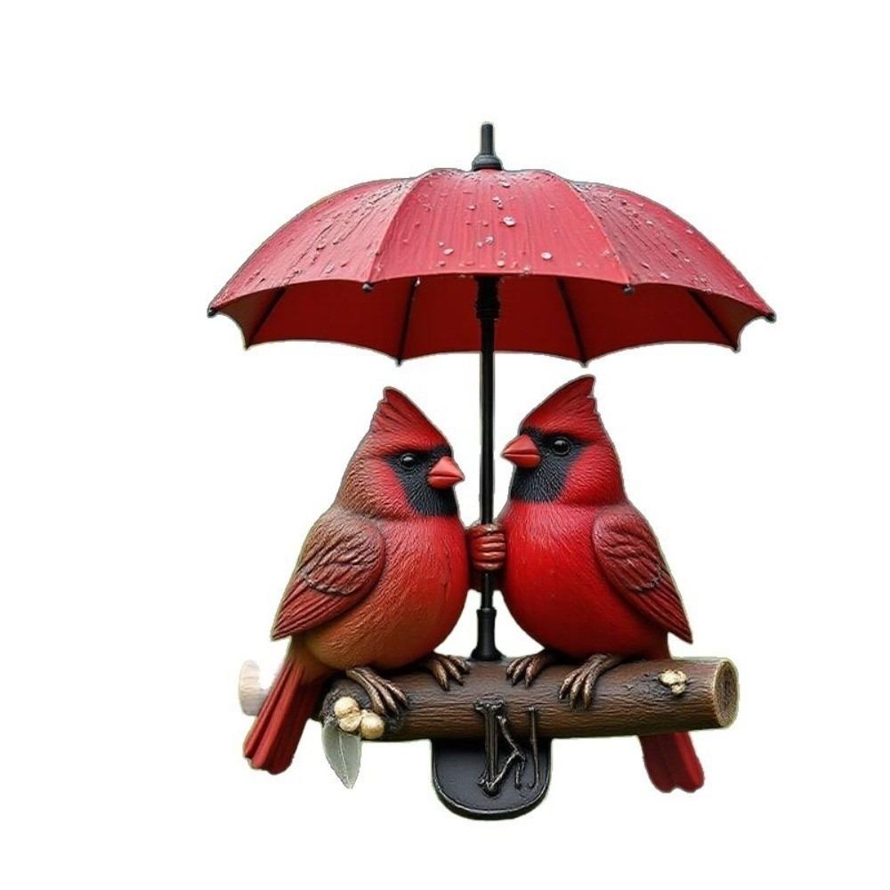 

Rustproof Bird Statue Waterproof Little Bird Card Interesting Red Bird Flat Insertion Outdoor