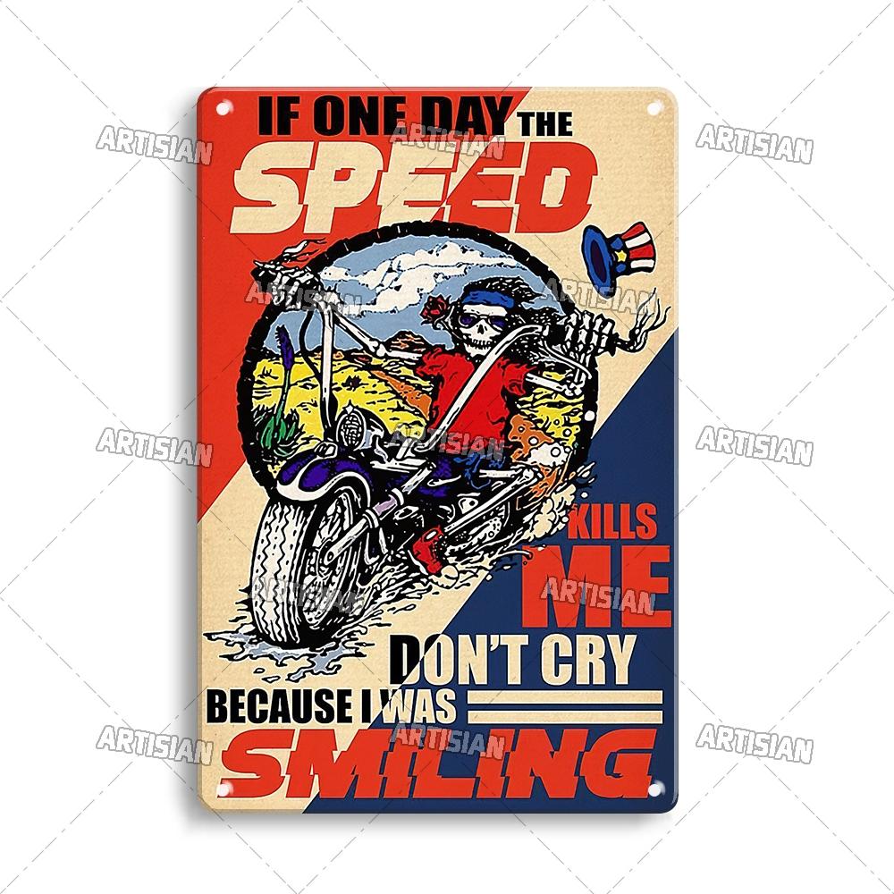 Artisian Riding Metal Plate Motorcycle Tin Sign Motorbike Decorative Poster Wall Decor Garage Bar Pub Club Hotel Cafe Kitchen