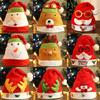 Snowman DIY Christmas Hat Toy Elk Santa Snowman Hat Creative Kids Xmas Arts Hats  Toddlers