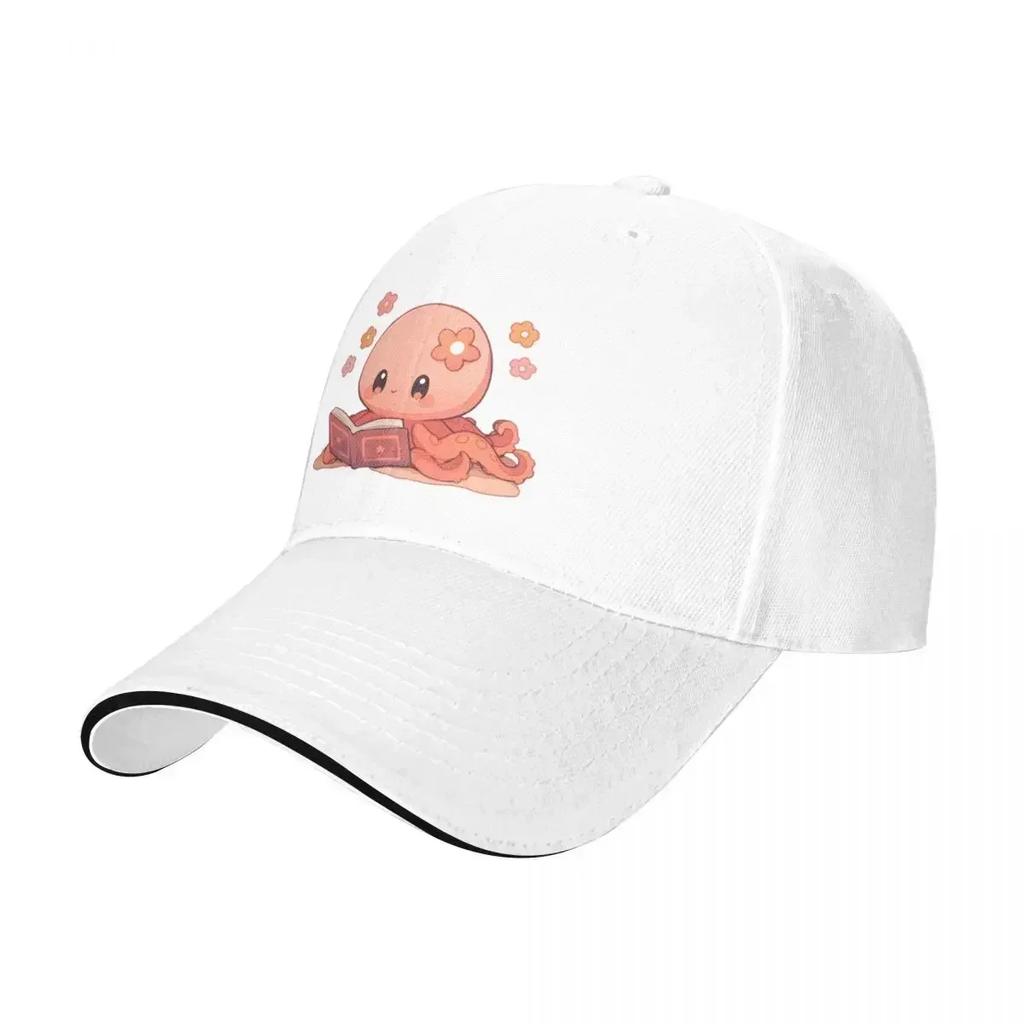 Cute Kawaii Octopus Reading a Book Baseball Cap Hat Unisex Luxury beach hat Beach For Women Unisex's