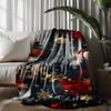 Snowflake Red Bokeh Microfiber Flannel Cover Blanket Bedroom Living Room Sofa Soft And Comfortable Home Decoration