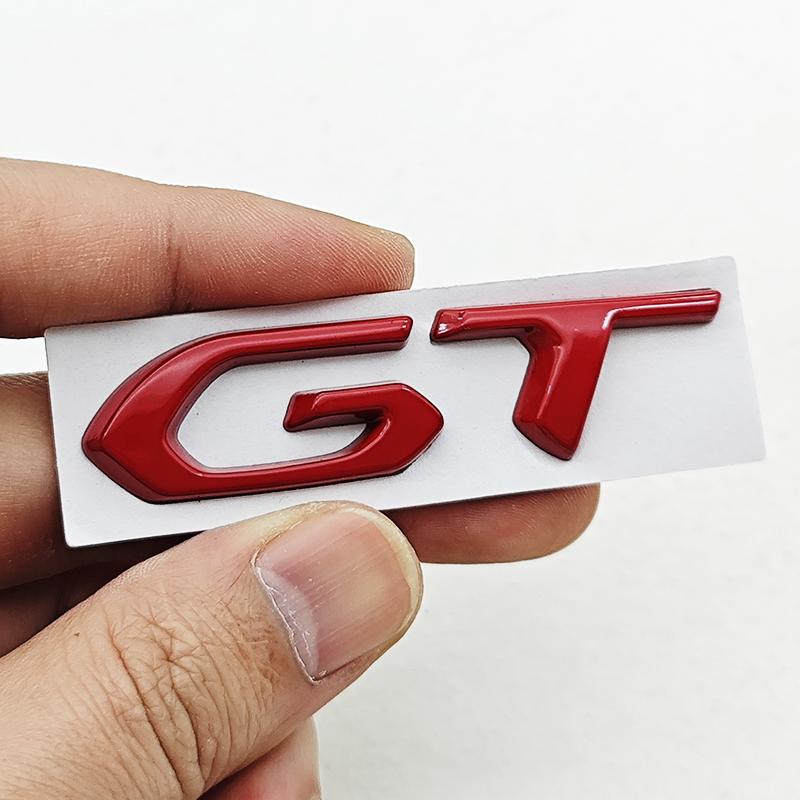 3D Metal GT Logo Badge Car Rear Trunk Sticker Emblem For Peugeot 308 407 106 205 206 208 108 406 408 306 Accessories