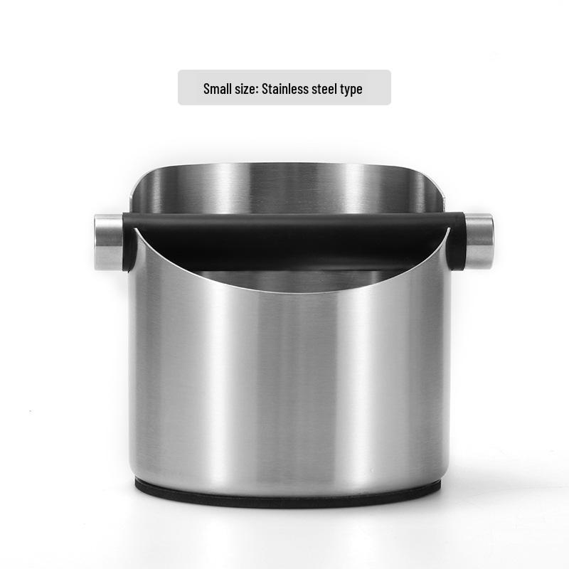 

Stainless Steel Knock Box: Teflon-Stain Resistant, Non-Slip Coffee Grounds Waste Bin