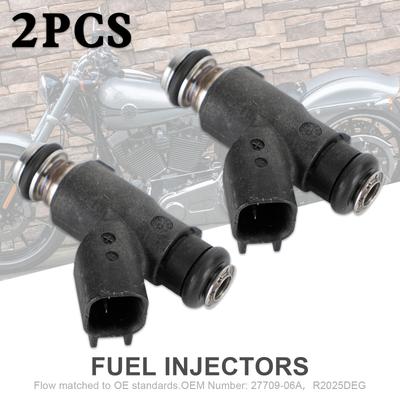 2PCS Fuel Injectors 27709-06A For Road King Street Glide R2025DEG