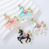 Fashion Zodiac Animal Enamel Horse Brooches For Women Clothing Coat Jewelry Accessories Gifts