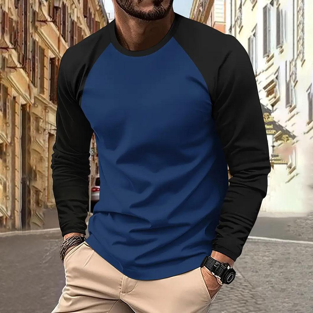 Men's Large Size Loose 3d Color T-shirt Autumn New Fashion Round Neck Long Sleeve Tshirt Men Street Daily Casual Sports Shirt