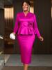 Plus Size 3D Floral Ruffle Sleeve Slimming Dress