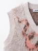 2025 Spring Women's European & American V-Neck Jacquard Knit Vest Top