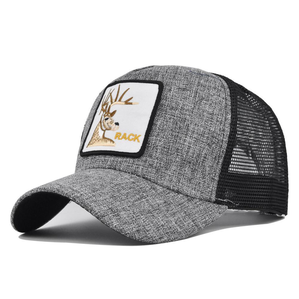 Duck Cap Tongue Sika Deer Animal Patch Embroidered Baseball Cap Curved Brim Hat