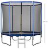 Outdoor Elastic Trampoline, Elastic Mat for Adults for Garden with Safety Net and Padded Edge, Garden and Home Games, Ø244x240cm, Blue and Black