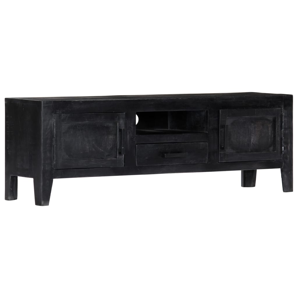 TV Cabinet Black 118 x 30 x 40 cm Solid Mango Wood