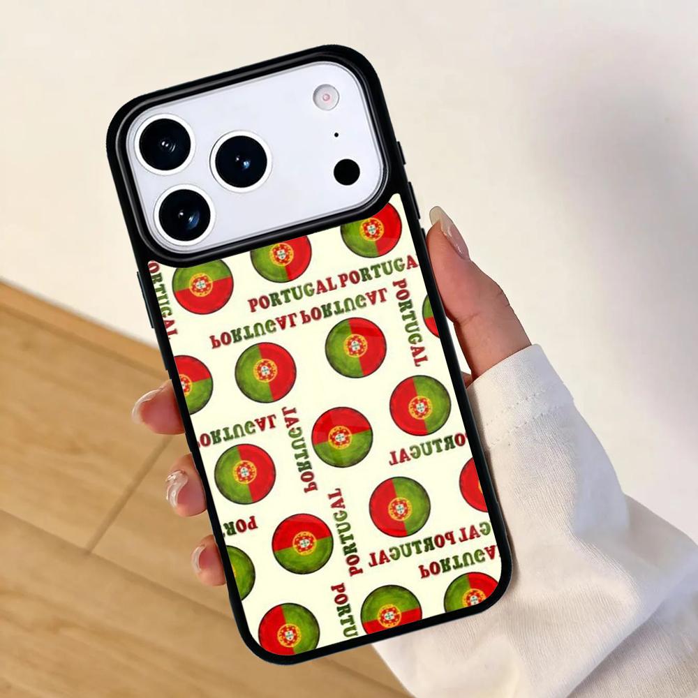 Portugal Nationalflagge Handyhülle für IPhone 17 AIR 16pro Max 15 14 13 12 11 Bumper Cover