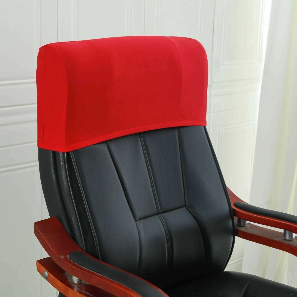 Solid Color Office Chair Backrest Cover Elastic Stretchable Backrest Slipcover Comfortable Dustproof Chair Head Cover