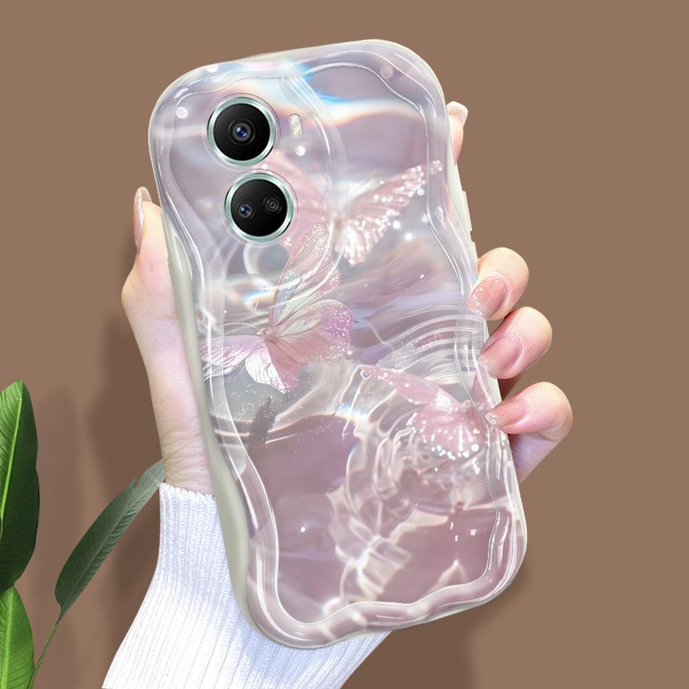 Dla Honor 90Lite X6B X8 Infinix Hot 30 40i 40Pro Smart8 Vivo V27 V29e V30e Moto G84 Modna Dziewczyna Kremowa Tekstura Miękki Silikon Pełna Ochrona Obiektywu Etui