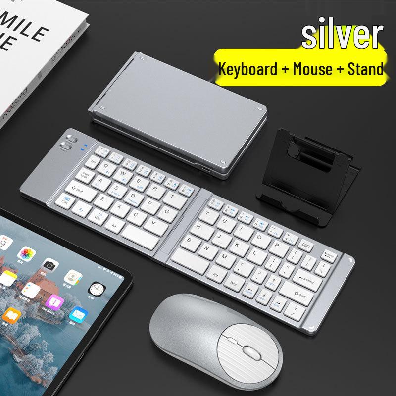 

Ultra-Thin Foldable 3-Mode Silent Keyboard & Mouse Set for Tablets, Phones, Laptops Single Keyboard