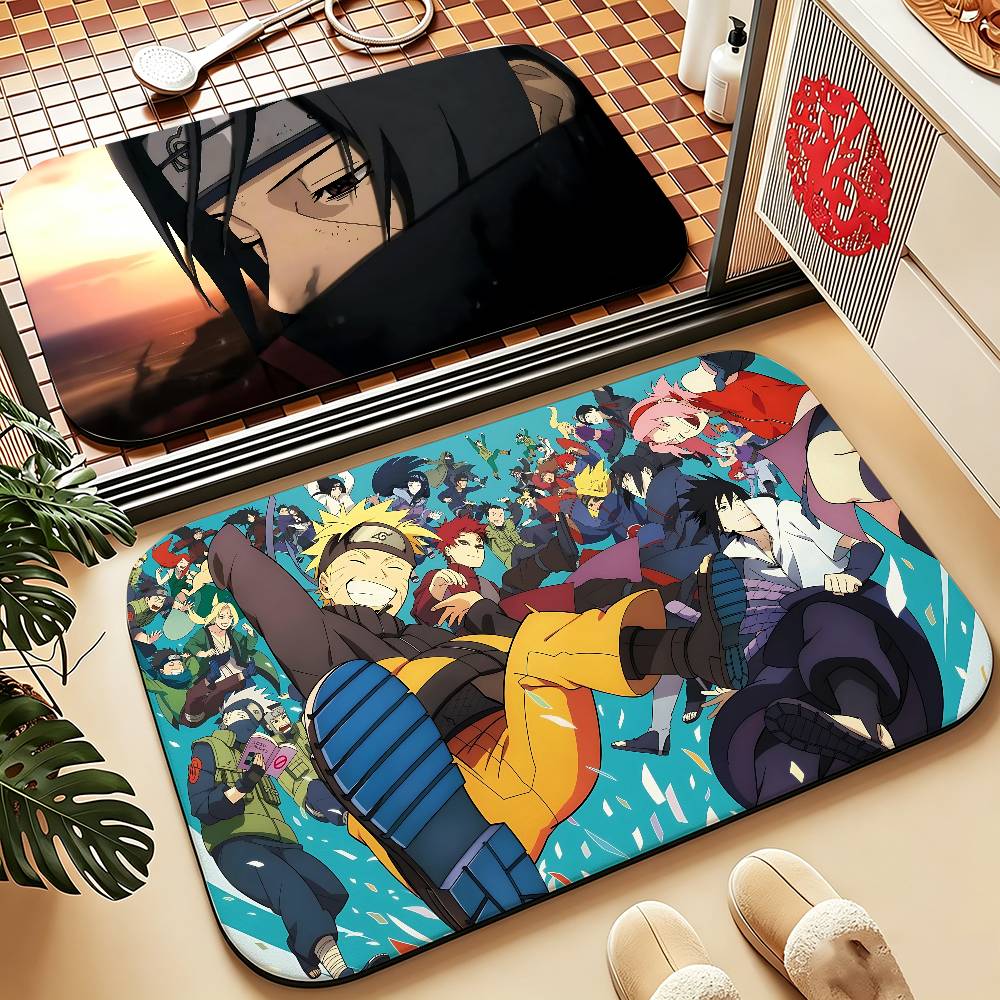 Cool Anime N-naruto-S Carpet Bathroom Anti-slip Mat Door Mat Home Decoration Mat Entrance Door Mat Scratch-resistant Door Mat