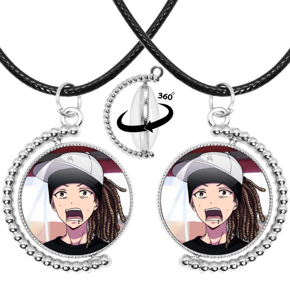 Neue Halskette Tokio Hotel Retro Rockband Pop Bill Kaulitz Band Glas Doppelseitig Drehbar Anhänger Halskette Schmuck Anhänger Fans