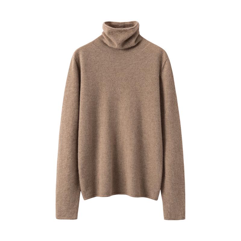 Women's Pure Cashmere High Neck Sweater - Autumn/Winter Commuter Style Pullover