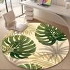 1pc Tropical Leaves Office Round Area Rug, Indoor Mat Suitable ForOffice, Under Office Chairs Bedroom Living Room Home Decor, Room Decot088