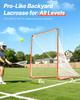 VEVOR Lacrosse Goal, 6' X 6' Lacrosse Net, Steel Frame Backyard Lacrosse Training Equipment, Portable Lacrosse Goal with Carry Bag