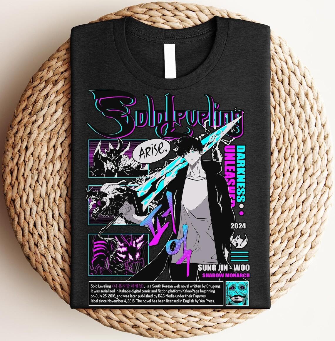 

Solo Leveling Shirt Sung Jinwoo Shirt Anime Manga Tee Gifts For Him Her M
