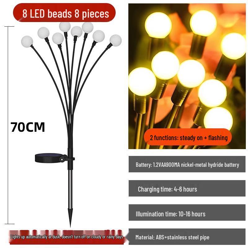 Solar-Powered Waterproof Firefly Garden Lights for Outdoor Villa Courtyard Atmosphere